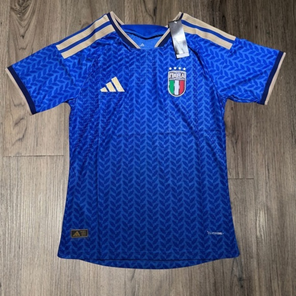 Adidas Italy 2026 Home Soccer Jersey Mens Large Blue Slim Fit